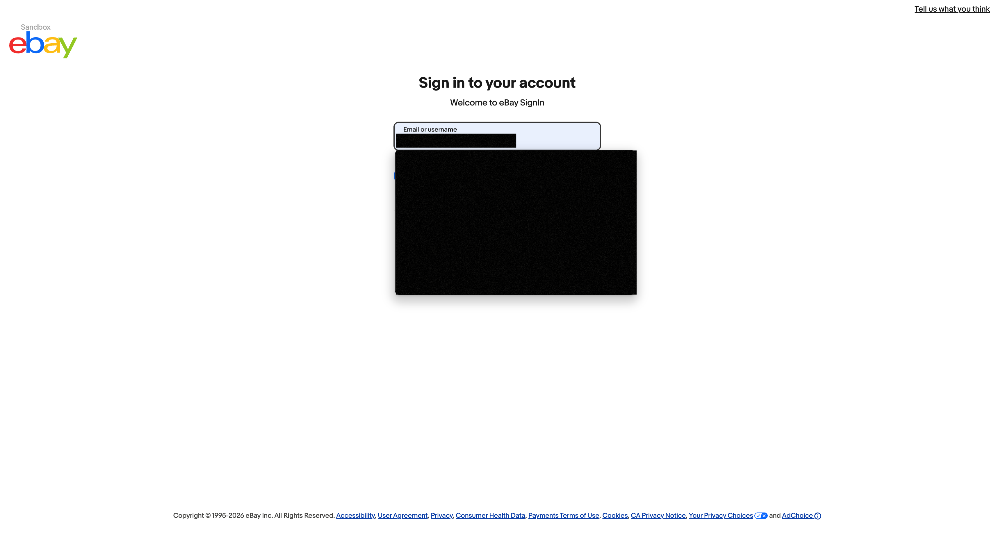 Step 3 - Sign in to eBay during the OAuth flow started by npm run setup