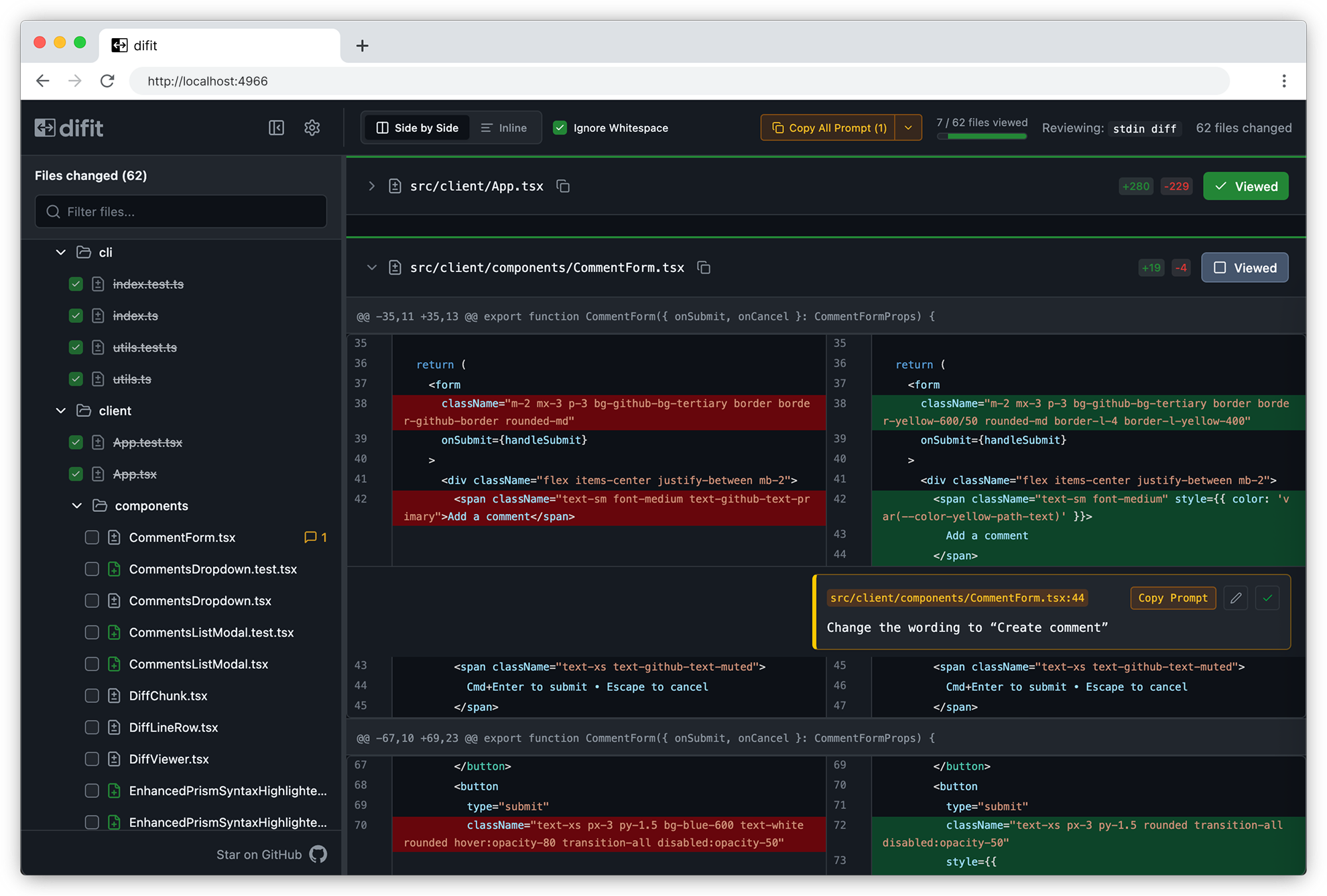 difit screenshot