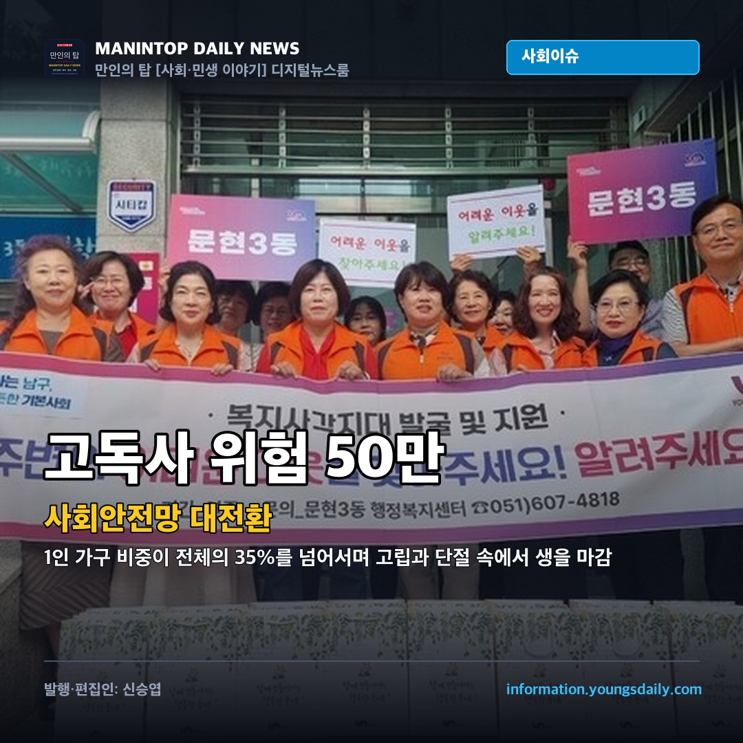 침묵 속에 스러지는 1인 가구… 고독사 위험군 50만 명 시대와 사회안전망 대전환
