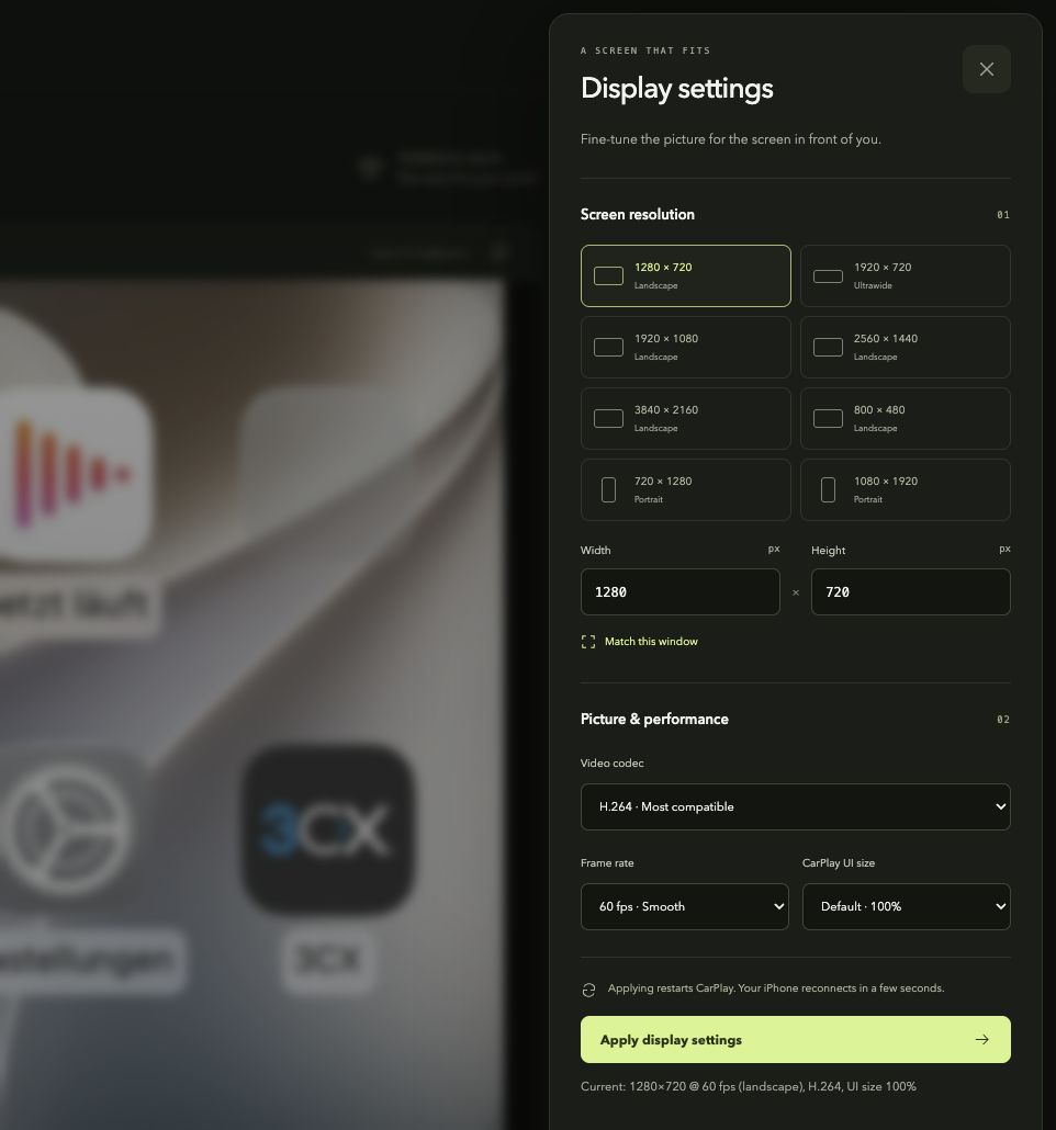 Display settings