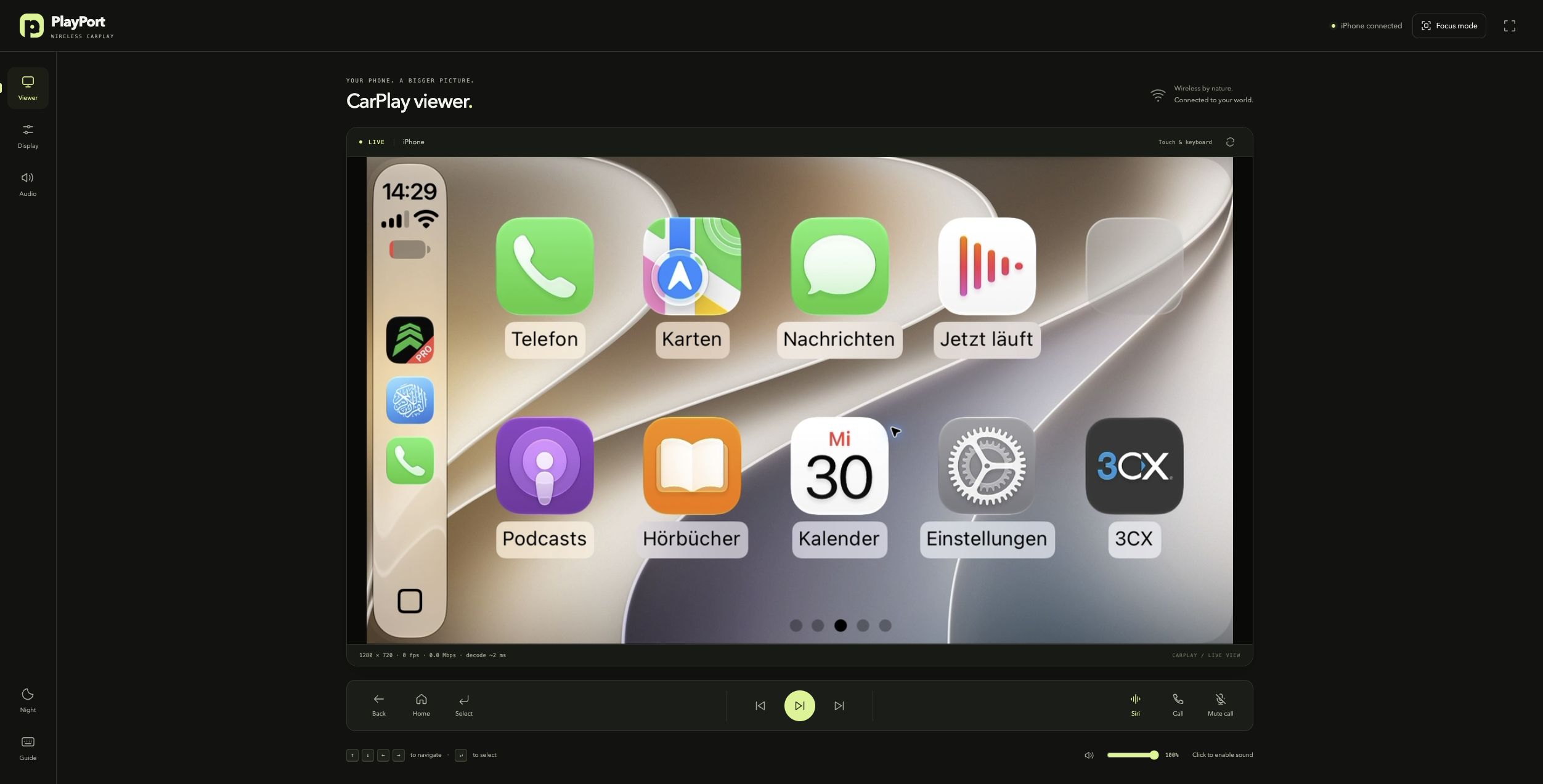 PlayPort live CarPlay viewer