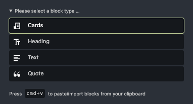 Block selector