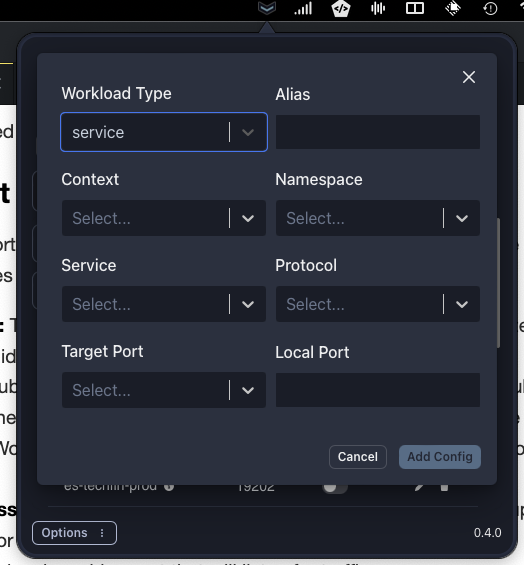 Create Service Configuration