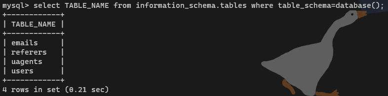 information_schema.tables