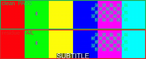 Subtitle residue: a clean take passes, the same shot with burned-in subtitles fails