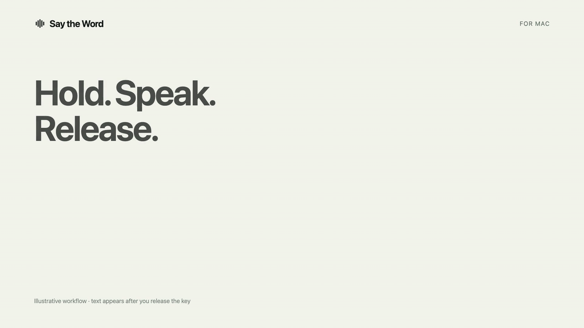 Hold Fn, say "Let's move the meeting to Friday at 3", let go: the sentence appears in the message. Click for the full 36-second video