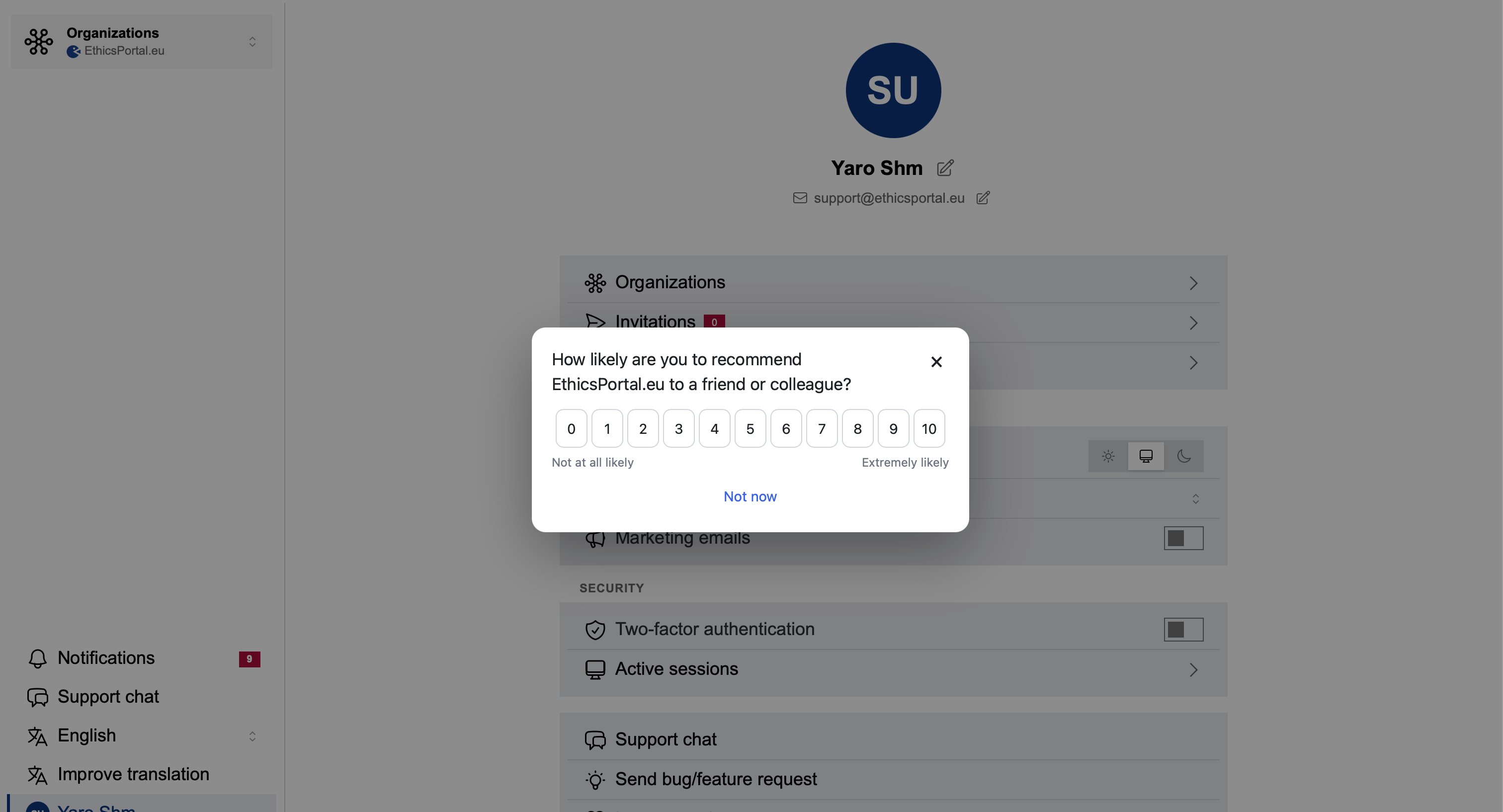 The NPS prompt: how likely are you to recommend us, scored 0 to 10