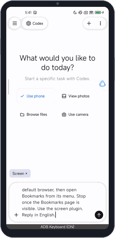 Phone demo: Bookmarks in Via browser
