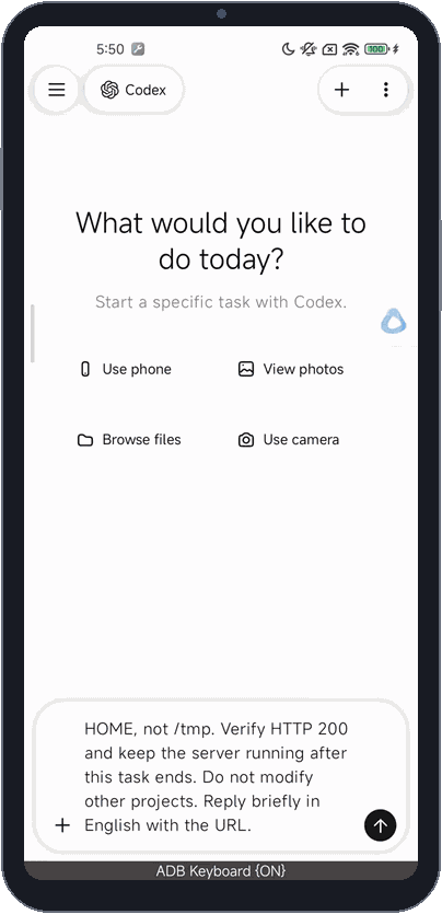 Phone demo: travel packing checklist running in the browser