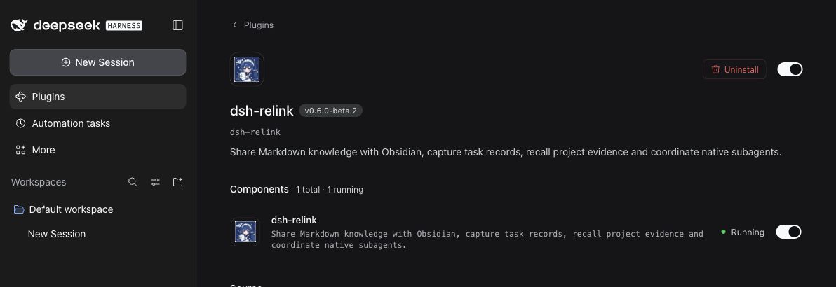 dsh-relink in an isolated Harness profile