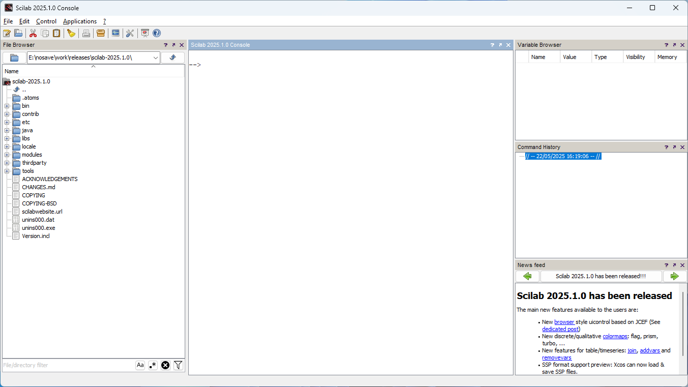 Scilab desktop preview