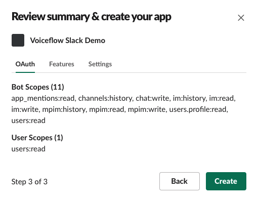 Review Slack app