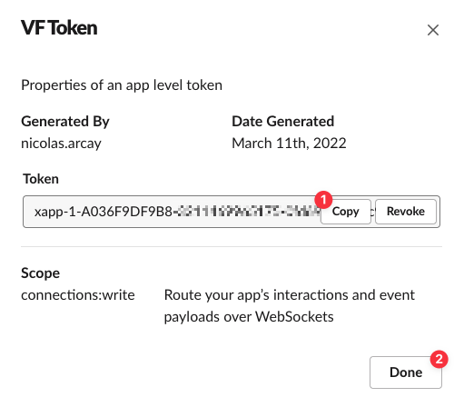 Slack app token