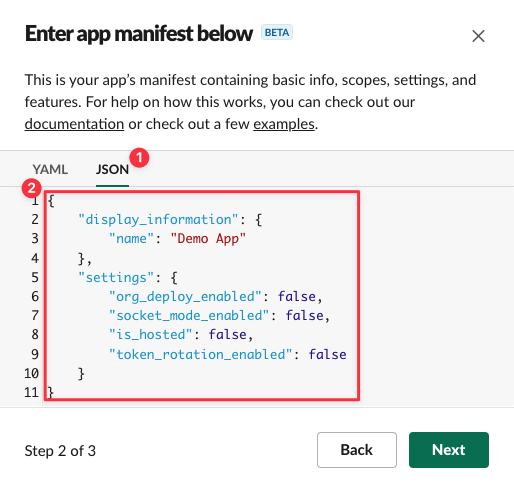 Slack Manifest