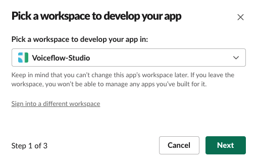 Select a worksapce