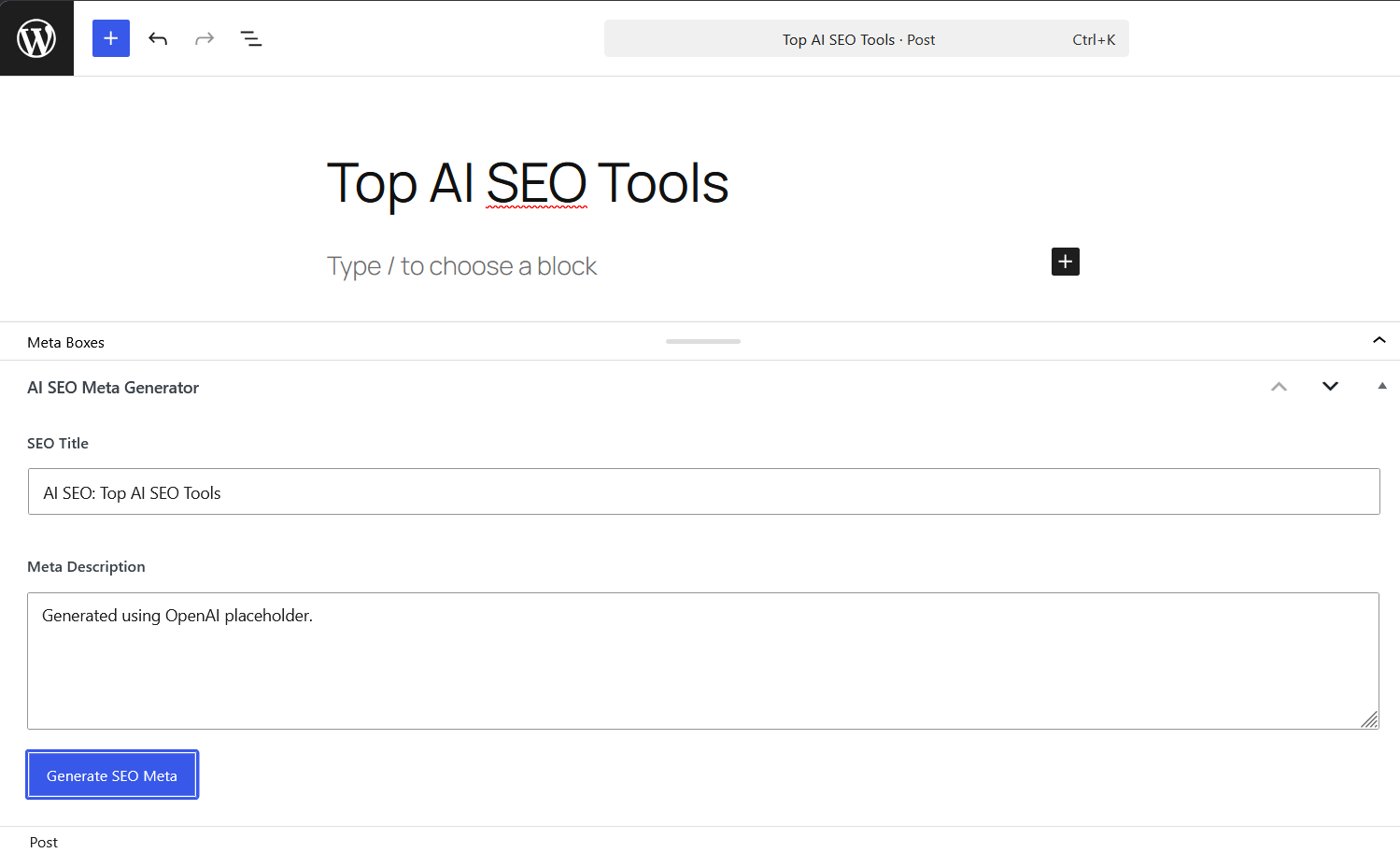 Generated SEO Metadata