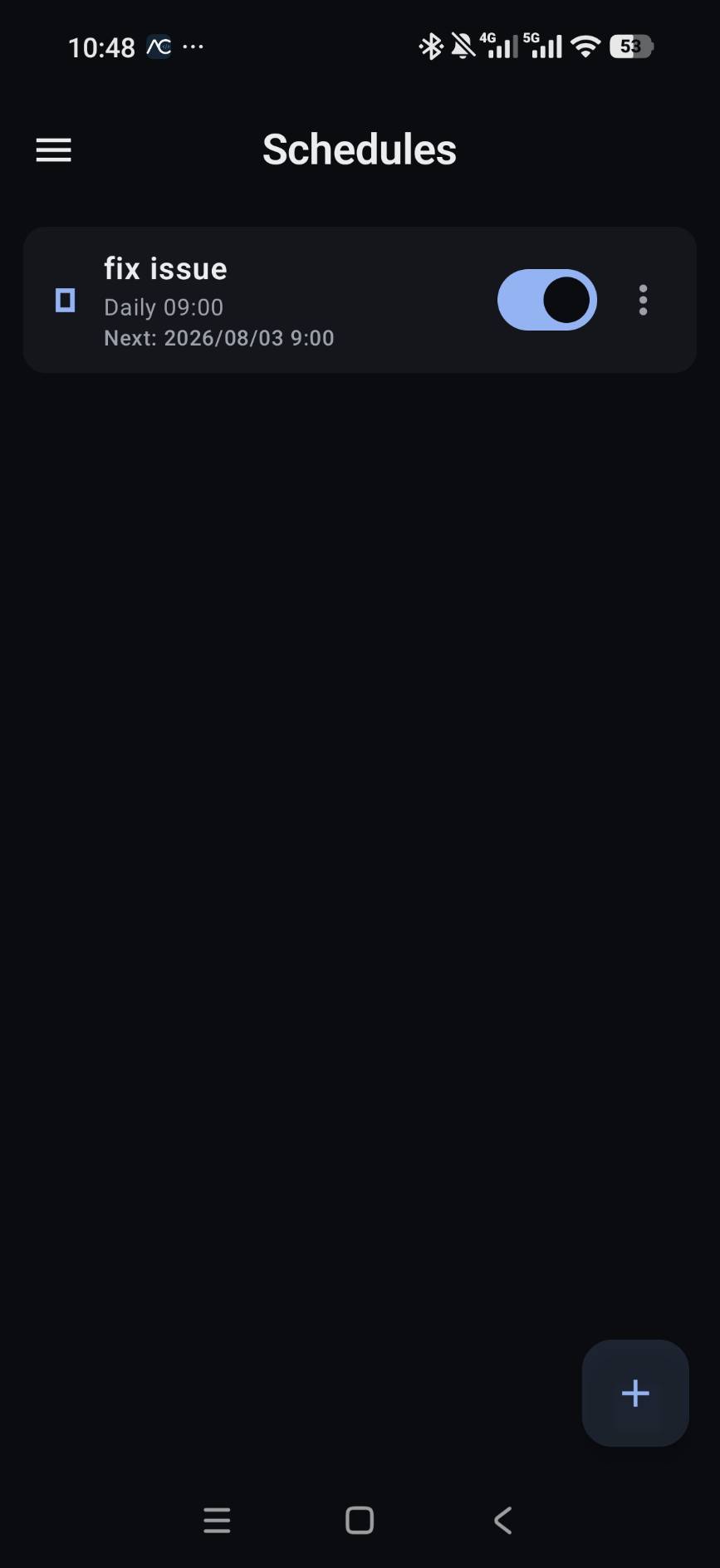 Scheduled prompt with a daily run enabled
