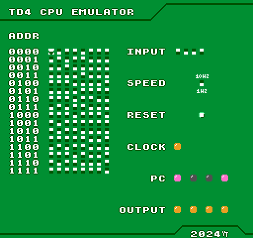 Screenshot of TD4 Emulator