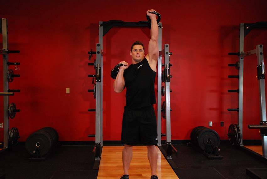 Alternating Kettlebell Press reference position 2