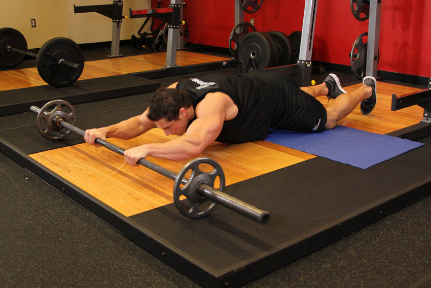 Barbell Ab Rollout - On Knees reference position 2