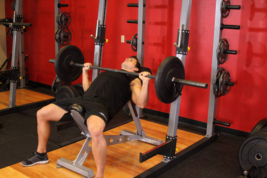 Barbell Incline Bench Press - Medium Grip reference position 2