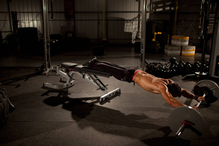 Barbell Rollout from Bench reference position 2