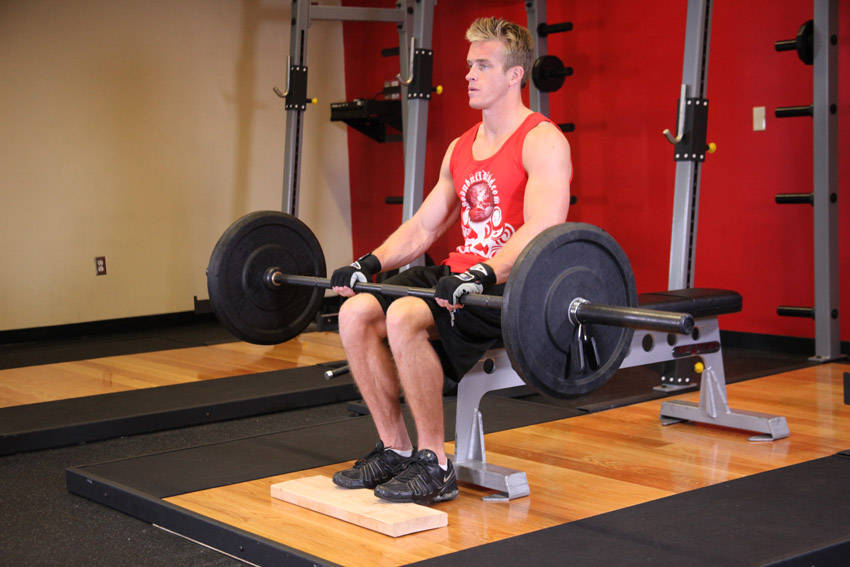 Barbell Seated Calf Raise reference position 1
