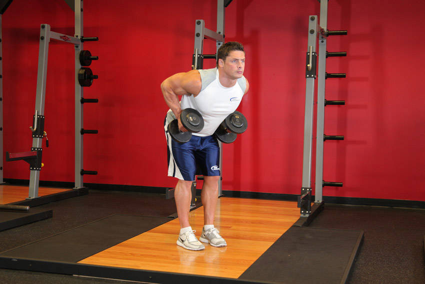 Bent Over Two-Dumbbell Row With Palms In reference position 2