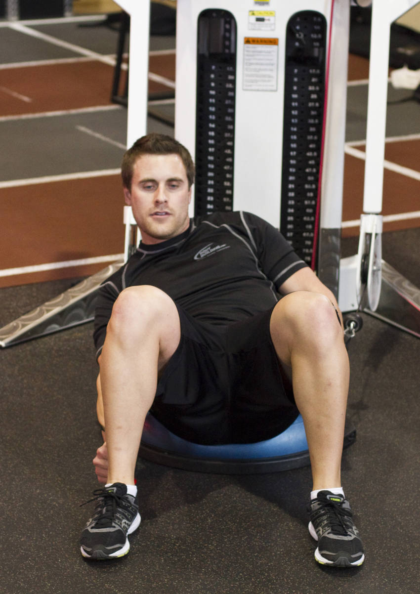 Bosu Ball Cable Crunch With Side Bends reference position 2