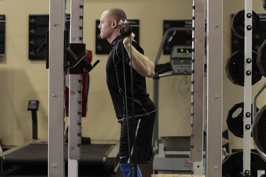 Box Squat with Bands reference position 1