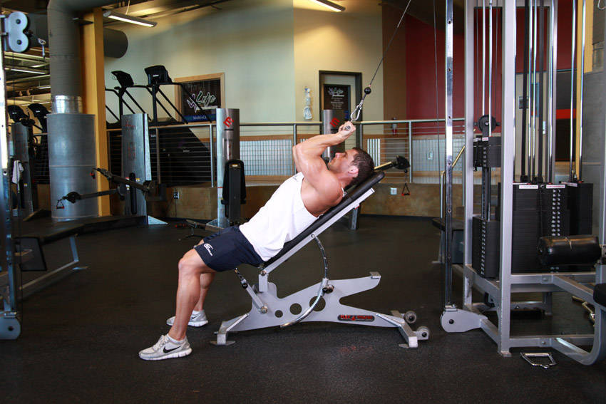Cable Incline Triceps Extension reference position 1