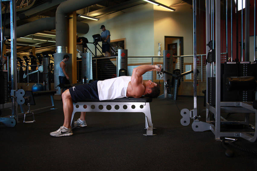 Cable Lying Triceps Extension reference position 1