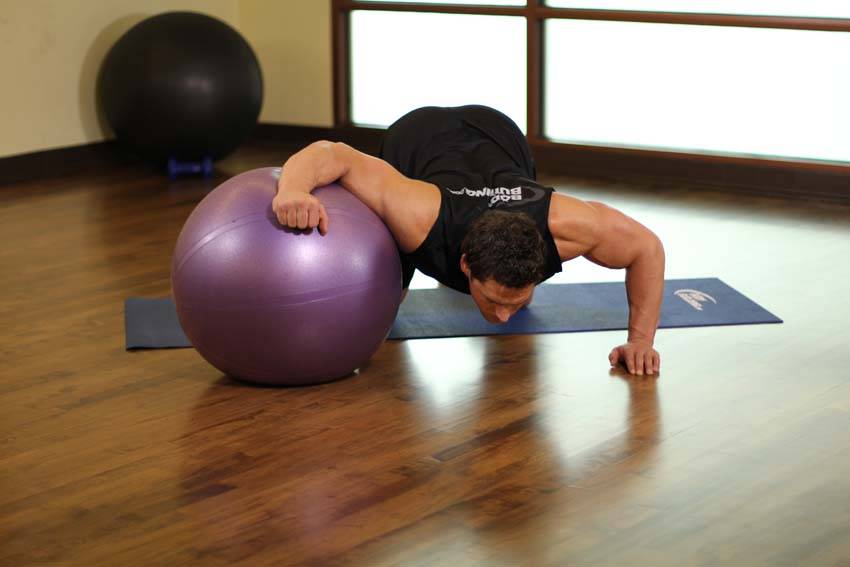 Chest Stretch on Stability Ball reference position 2