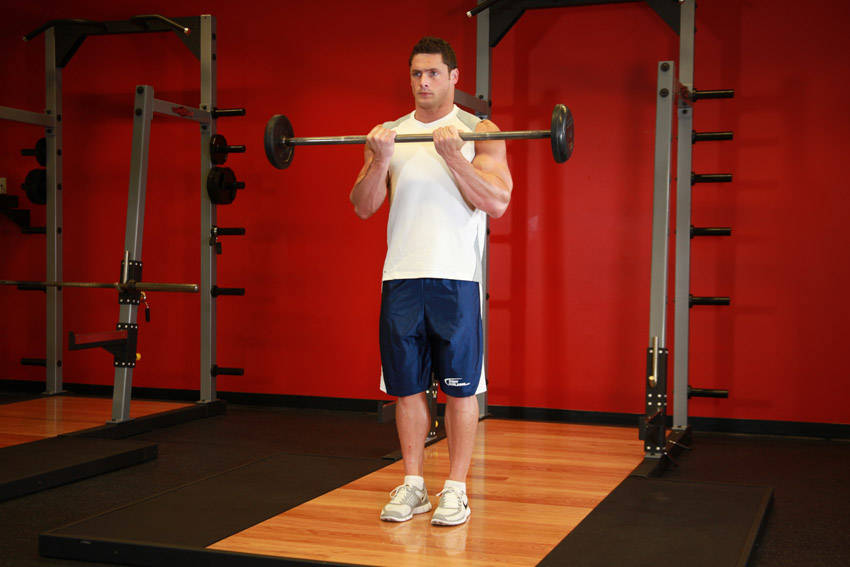 Close-Grip Standing Barbell Curl reference position 2