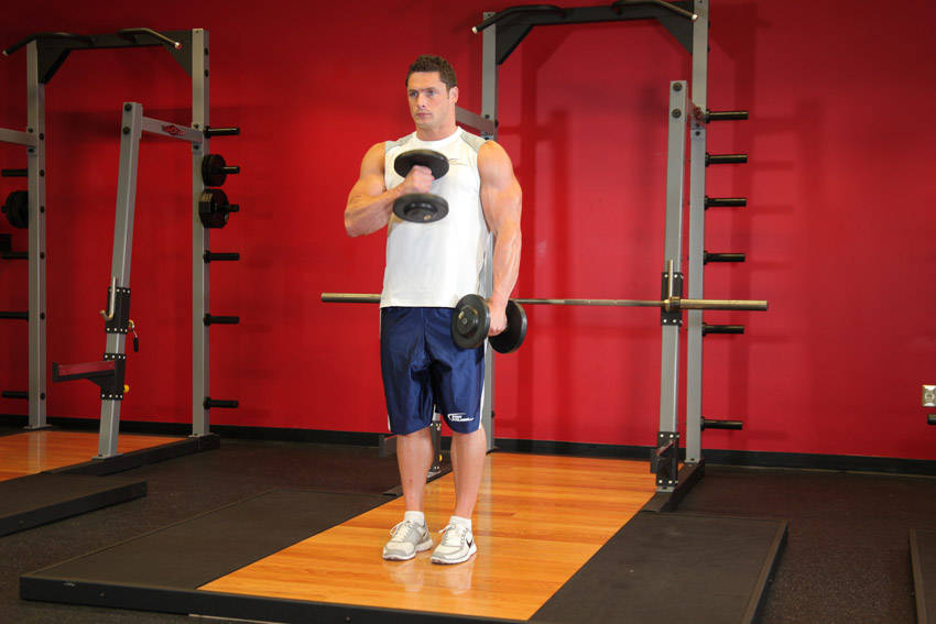 Cross Body Hammer Curl reference position 1