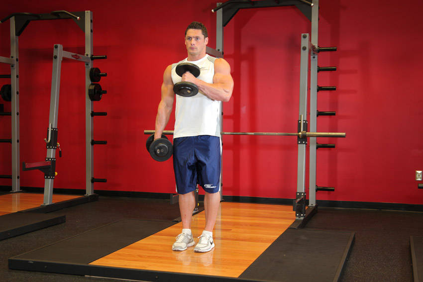 Cross Body Hammer Curl reference position 2