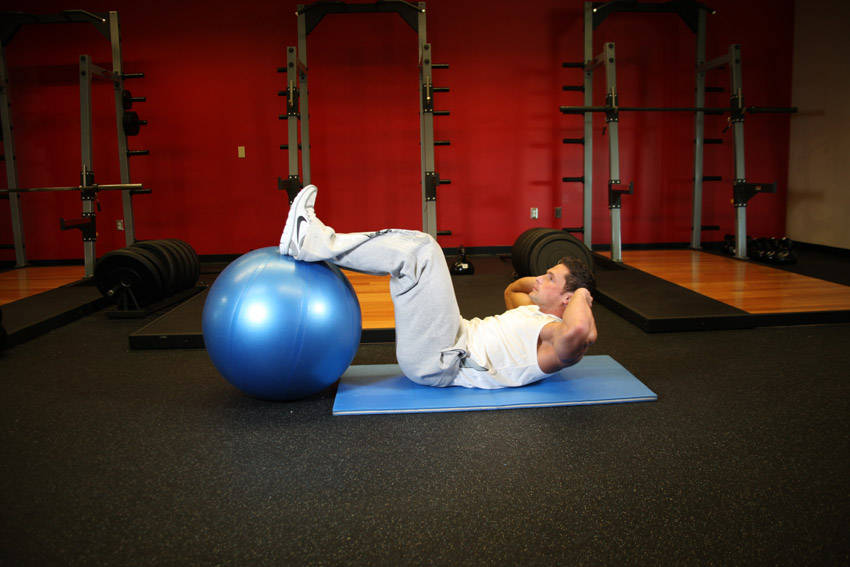 Crunch - Legs On Exercise Ball reference position 2