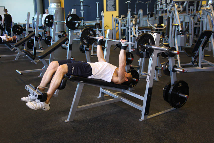 Decline Barbell Bench Press reference position 2