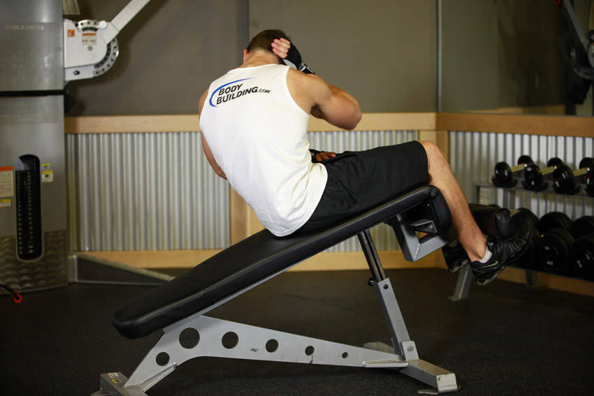 Decline Oblique Crunch reference position 2