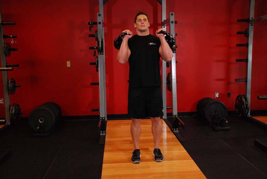 Double Kettlebell Jerk reference position 1