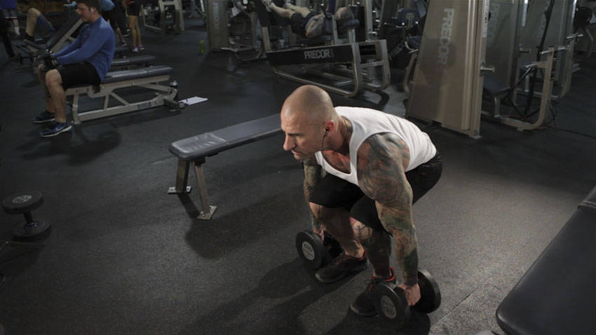 Dumbbell Clean reference position 1