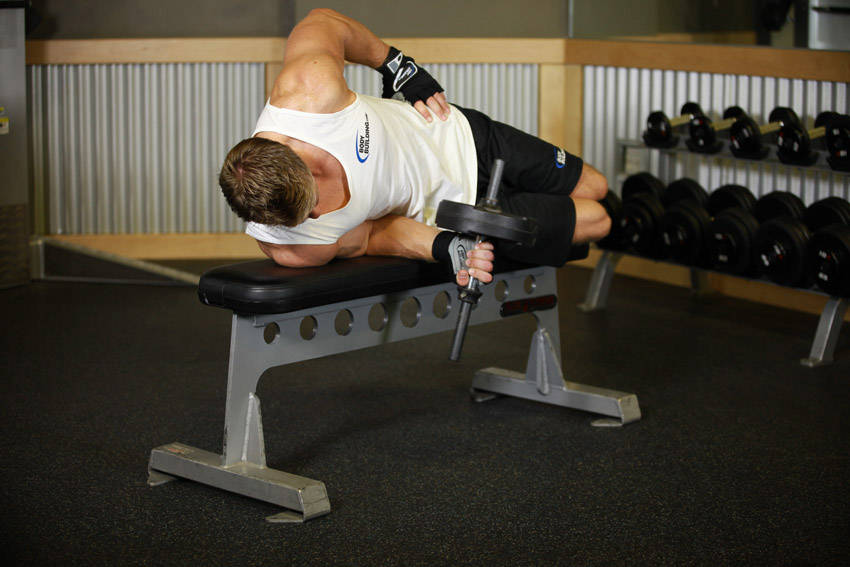 Dumbbell Lying Supination reference position 1
