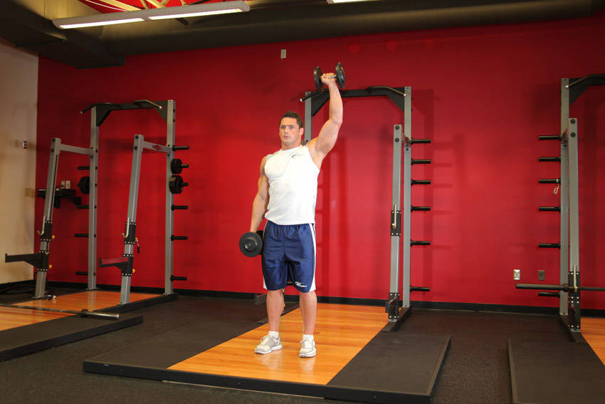 Dumbbell One-Arm Shoulder Press reference position 2