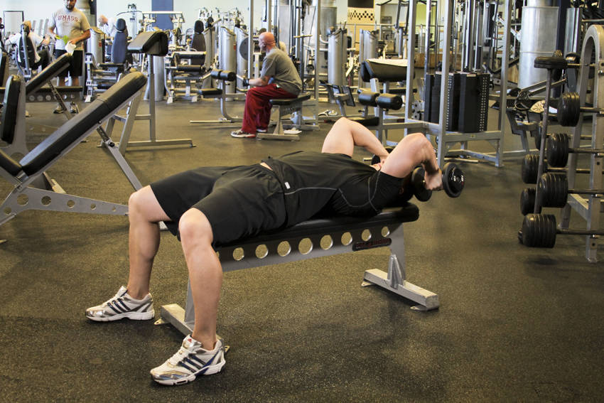 Dumbbell Tricep Extension -Pronated Grip reference position 1