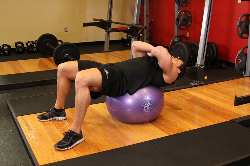 Exercise Ball Crunch reference position 1