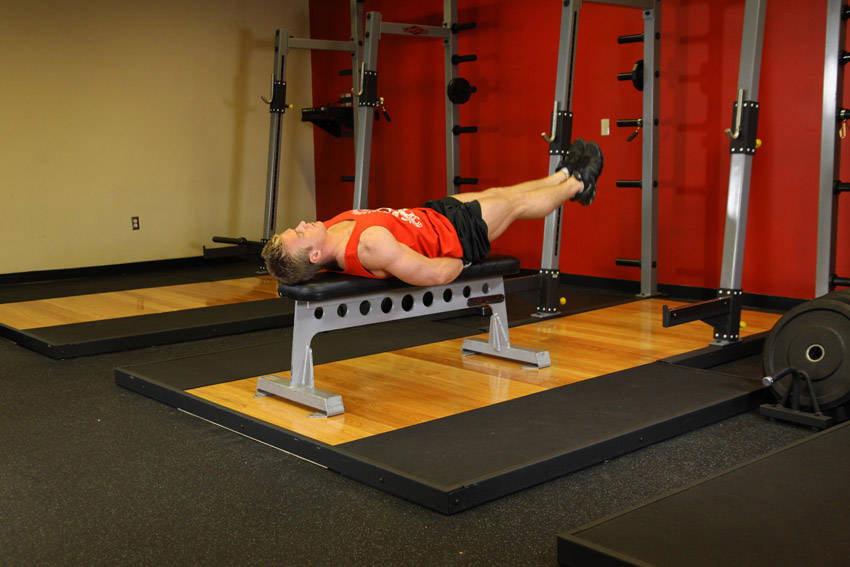 Flat Bench Leg Pull-In reference position 2