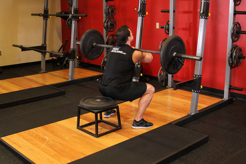 Front Barbell Squat To A Bench reference position 2