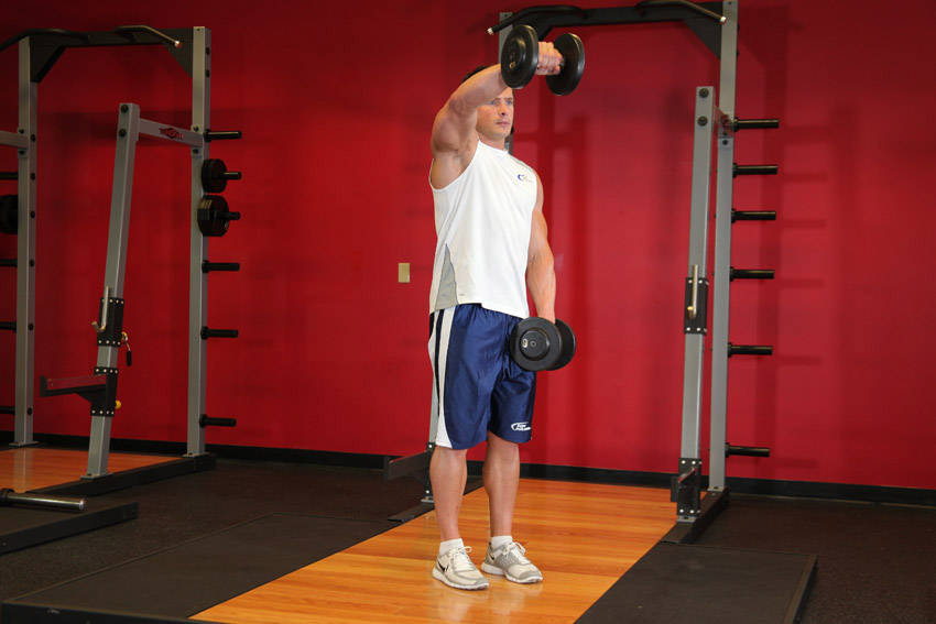 Front Dumbbell Raise reference position 2