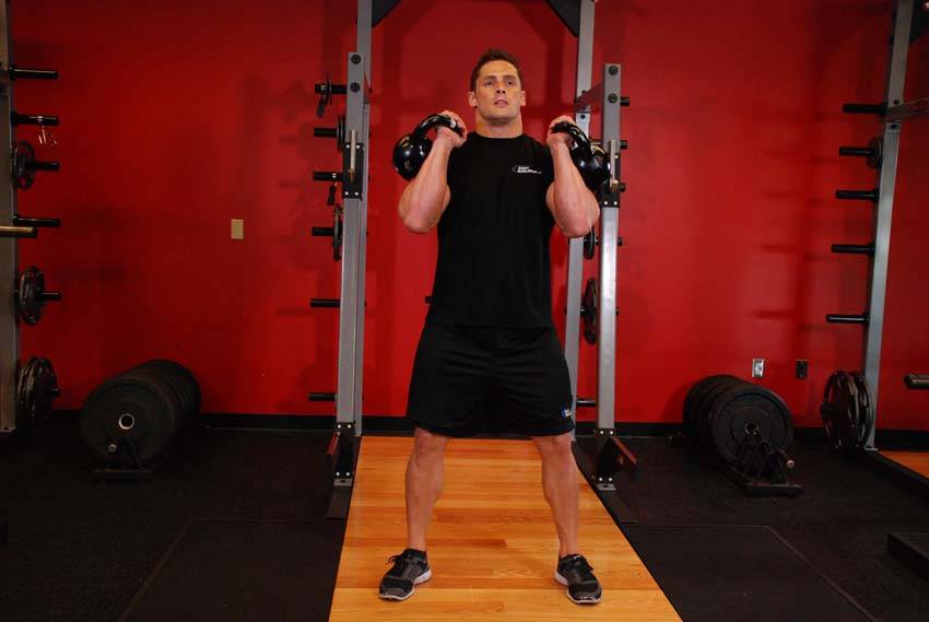 Front Squats With Two Kettlebells reference position 1