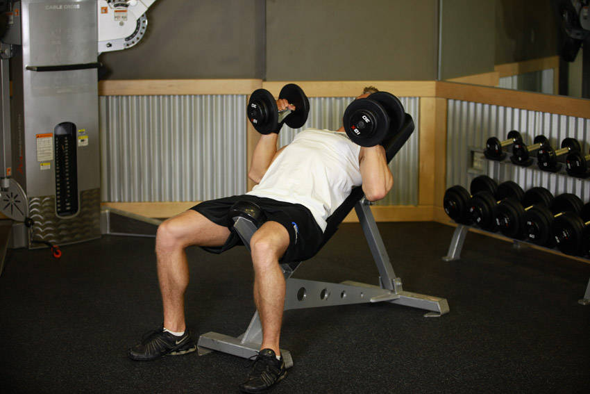 Incline Dumbbell Bench With Palms Facing In reference position 2